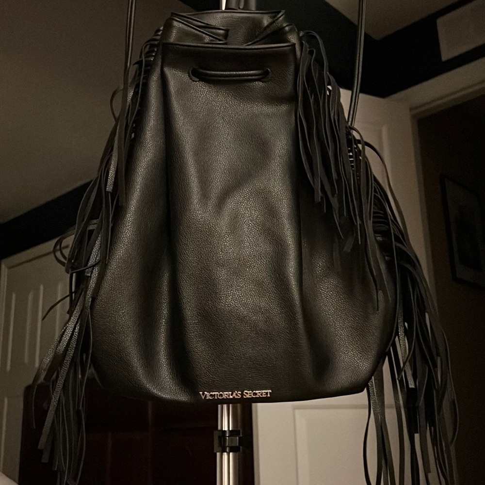 Victoria secret fringe faux leather purse